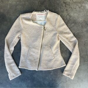 Cartonnier Anthropologie Beige Zip Up Blazer Jacket Size XS